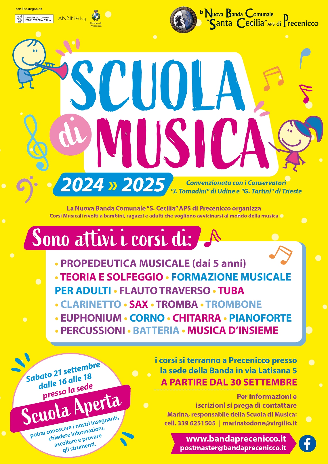 Locandina Scuola di Musica Precenicco 2024 web